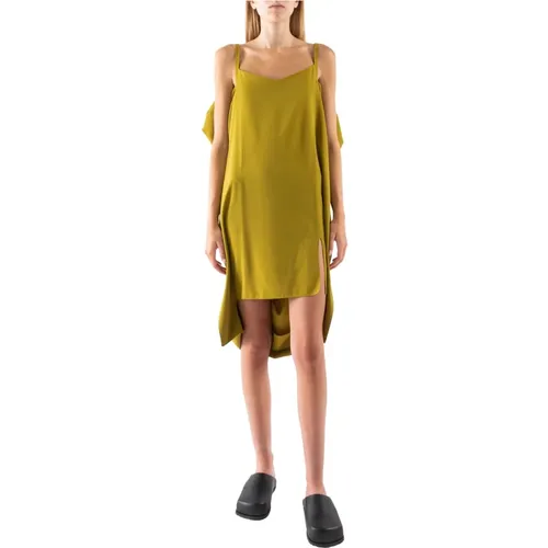 Asymmetrisches Kurzes Kleid mit Quadratischem Ausschnitt - MM6 Maison Margiela - Modalova