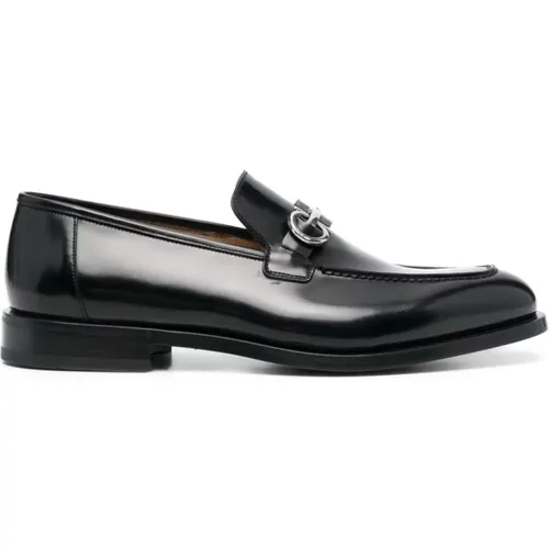 Gancini-Plaque Leather Loafers , male, Sizes: 8 UK, 7 UK - Salvatore Ferragamo - Modalova