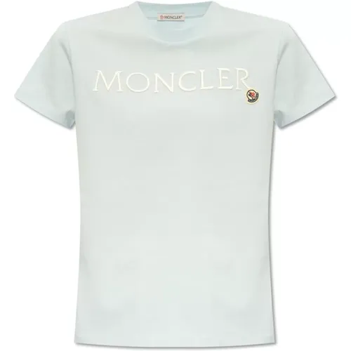 T-Shirt mit Logo , Damen, Größe: S - Moncler - Modalova