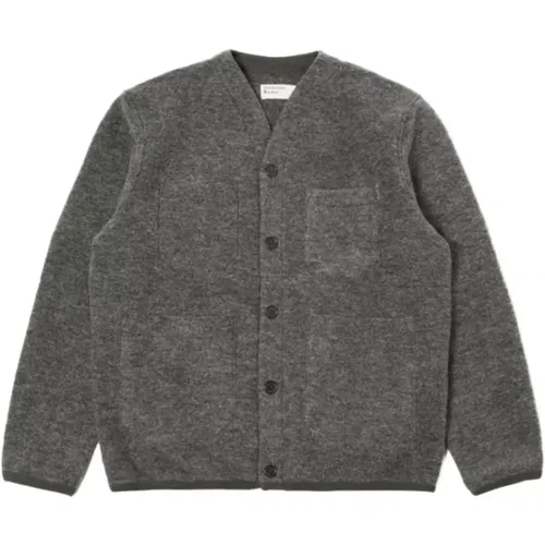 Grauer Marl Wollfleece Cardigan , Damen, Größe: L - Universal Works - Modalova