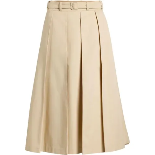 Midi Pleated Skirt in Sandy Color , female, Sizes: XS - Patou - Modalova