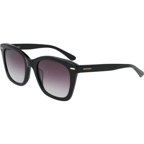 Schwarz/Dunkelgrau Schattierte Sonnenbrille , Damen, Größe: 52 MM - Calvin Klein - Modalova