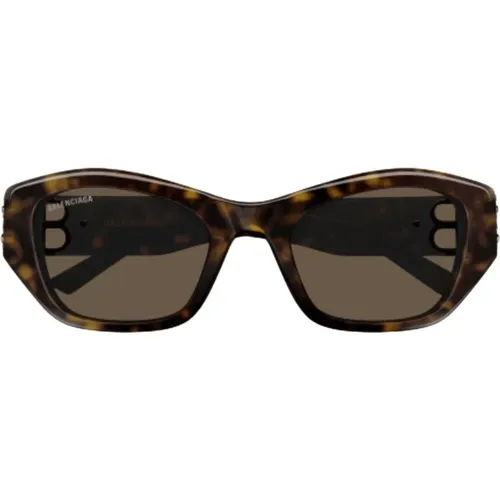 Cat-eye Tortoise Sonnenbrille mit brauner Linse , Damen, Größe: ONE Size - Balenciaga - Modalova