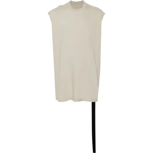 Jersey T-shirt Grey Sleeveless Crew neck , male, Sizes: L, S, M - Rick Owens - Modalova