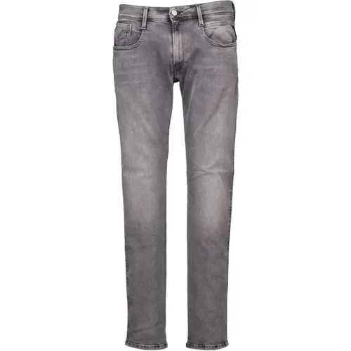 Graue Denim Jeans , Herren, Größe: W31 L34 - Replay - Modalova