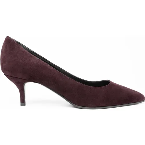 Bordeaux Suede Court Shoes , female, Sizes: 2 UK, 4 1/2 UK, 2 1/2 UK, 5 1/2 UK, 5 UK - Roberto Festa - Modalova