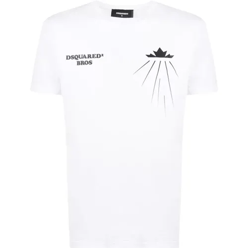 Bedrucktes Baumwoll-T-Shirt - Update für Herren Freizeitgarderobe - Dsquared2 - Modalova