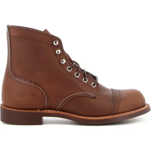 Brauner Leder Iron Ranger Stiefel , Herren, Größe: 42 EU - Red Wing Shoes - Modalova