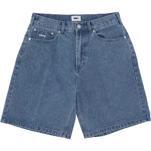 Baggy Denim Shorts Indigo Obey - Obey - Modalova