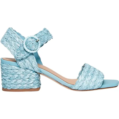 Blaue Raffia Sandalen Ss23 , Damen, Größe: 41 EU - Paloma Barceló - Modalova