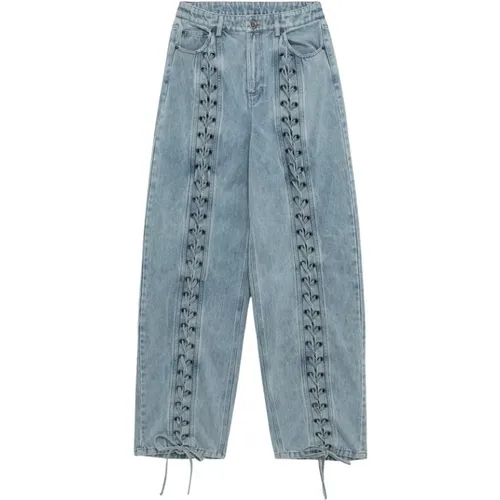 Jeans mit hohem Bund in gewaschenem Denim - Rotate Birger Christensen - Modalova