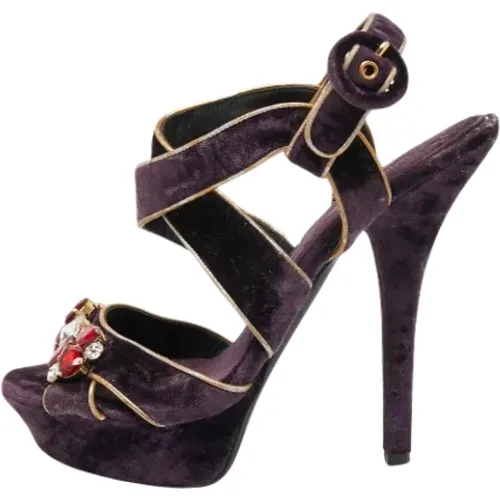 Pre-owned Leather sandals , female, Sizes: 6 1/2 UK - Dolce & Gabbana Pre-owned - Modalova
