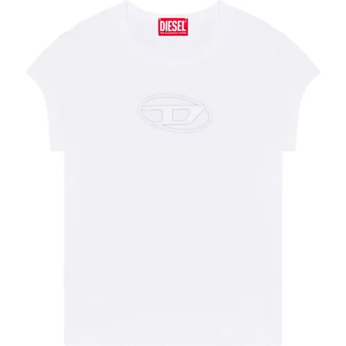 T-Shirt mit Peekaboo-Logo , Damen, Größe: S - Diesel - Modalova