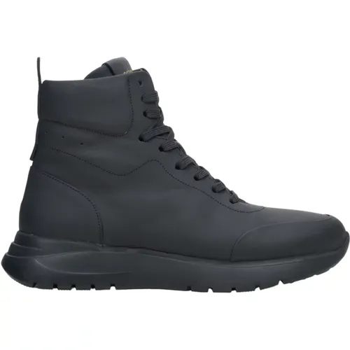 Damen Schwarze High-Top Sneakers aus Echtem Leder Er00114062 - Estro - Modalova