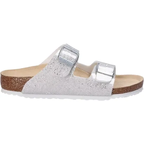 Silber Glitzer Leder Sandalen - Birkenstock - Modalova