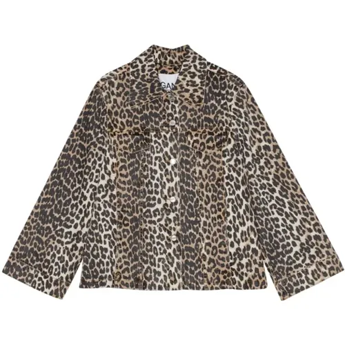 Animal Print Jacket , female, Sizes: XL, S, L, XS - Ganni - Modalova