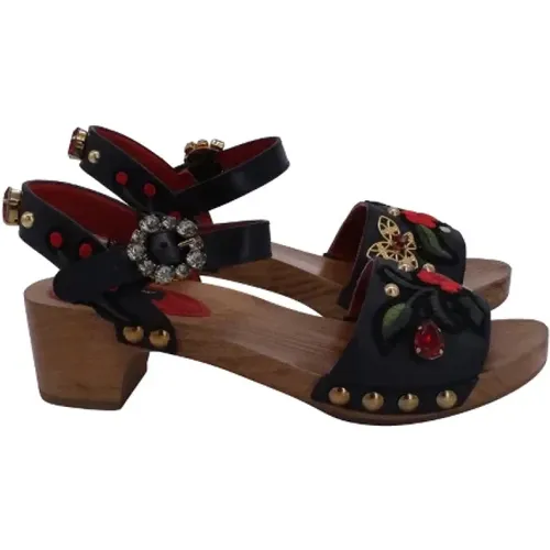 Leather sandals , female, Sizes: 6 1/2 UK - Dolce & Gabbana - Modalova