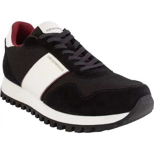Trendy Polyester Sneakers for Men , male, Sizes: 10 UK, 11 UK - Emporio Armani - Modalova