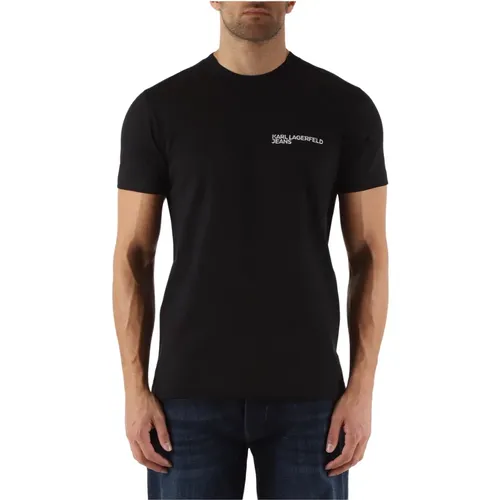 Organische Baumwolle Slim Fit T-shirt , Herren, Größe: M - Karl Lagerfeld - Modalova