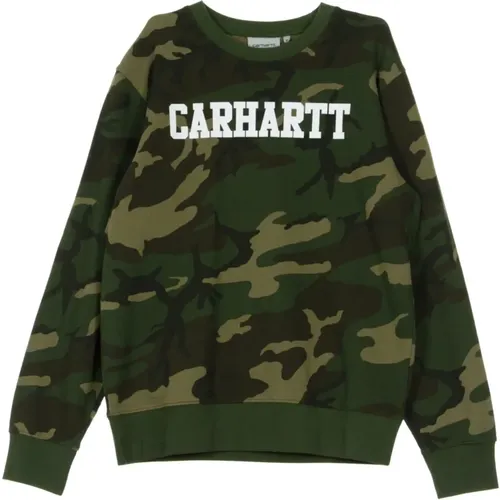 Camo Crewneck Sweatshirt Laurel/Weiß - Carhartt WIP - Modalova