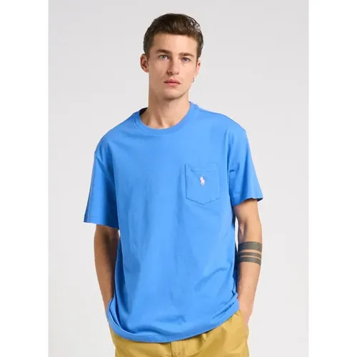 Klassisches Blaues T-Shirt , Herren, Größe: XL - Ralph Lauren - Modalova