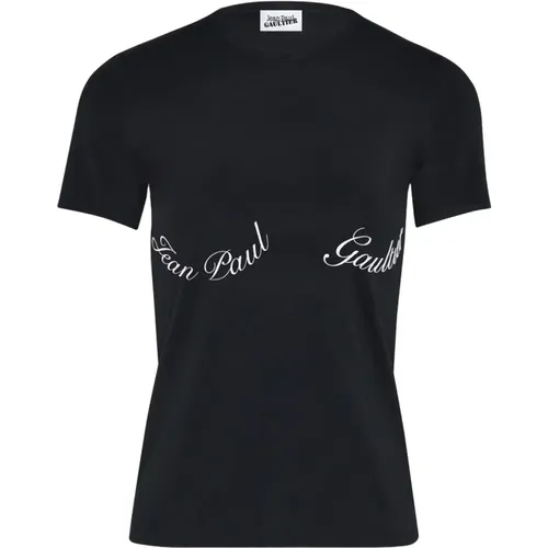 Logo T-shirt Crew Neck , female, Sizes: M, S, XS - Jean Paul Gaultier - Modalova