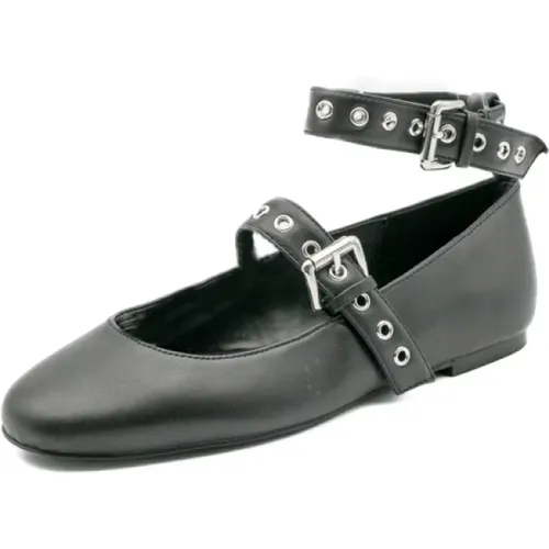 Schwarze Leder Macbeth Damenschuhe , Damen, Größe: 37 1/2 EU - Steve Madden - Modalova