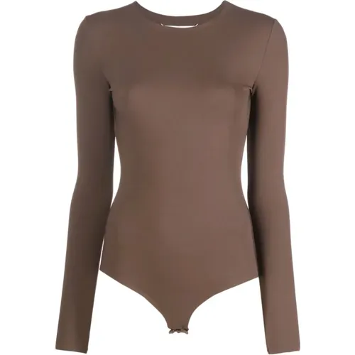 Brauner Bodysuit - Stilvoll und vielseitig - Maison Margiela - Modalova