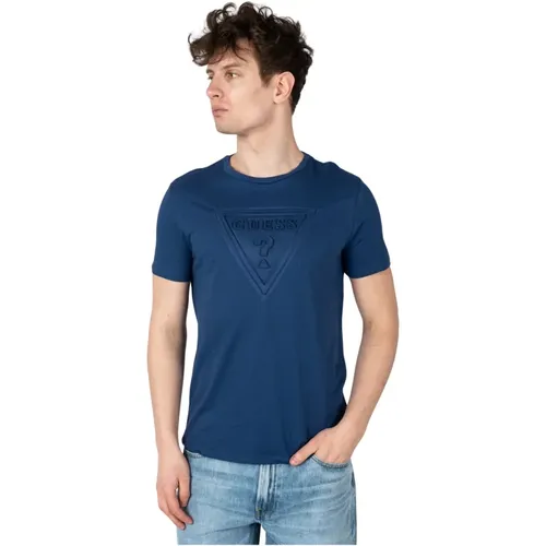 Klassisches Rundhals T-Shirt , Herren, Größe: XL - Guess - Modalova