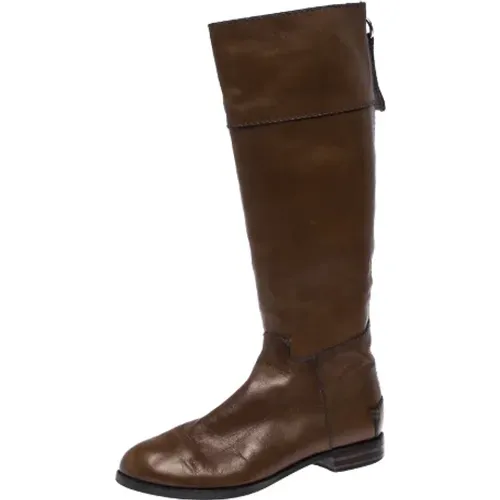 Pre-owned Leather boots , female, Sizes: 9 UK - Chloé Pre-owned - Modalova