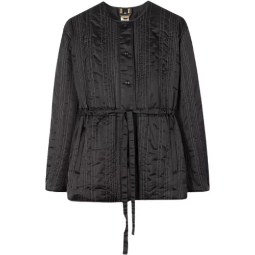 Midnight Blue 'Shadow Stripe' Quilted Jacket , female, Sizes: M, L - PS By Paul Smith - Modalova
