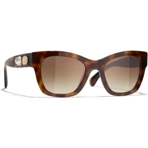 Iconic Sunglasses with Uniform Lenses , female, Sizes: 51 MM - Chanel - Modalova
