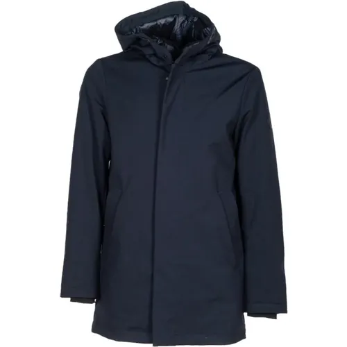 Navy Softy Jacket with Adjustable Hood , male, Sizes: 4XL, S, 5XL - People of Shibuya - Modalova