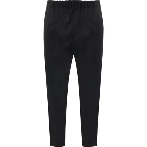 Cotton Trousers with Button and Zip , male, Sizes: L - Jil Sander - Modalova