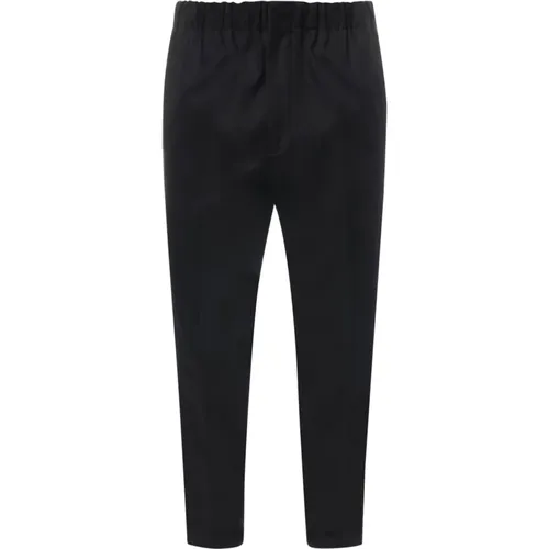 Cotton Trousers with Button and Zip , male, Sizes: S, M - Jil Sander - Modalova