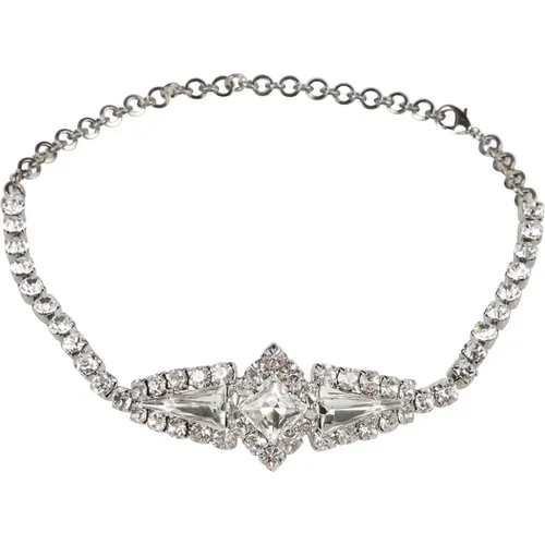 Crystal Choker Necklace Elegant Jewelry , female, Sizes: ONE SIZE - Alessandra Rich - Modalova