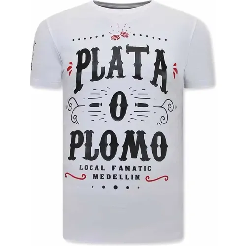 Narcos Plata O Plomo Herr T-Shirt , Herren, Größe: XL - Local Fanatic - Modalova