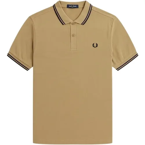 Cotton Polo Shirt with Double Stripe , male, Sizes: S - Fred Perry - Modalova