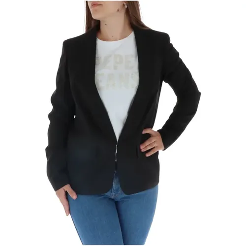 Schwarzer Hook Button Blazer , Damen, Größe: M - Relish - Modalova