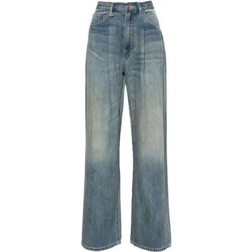 Indigo Wide-Leg Jeans , female, Sizes: W28 - R13 - Modalova