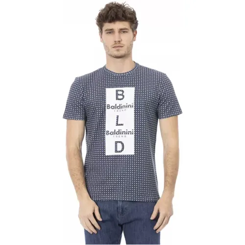 Herren Trendiges Graues Baumwoll-T-Shirt , Herren, Größe: S - Baldinini - Modalova