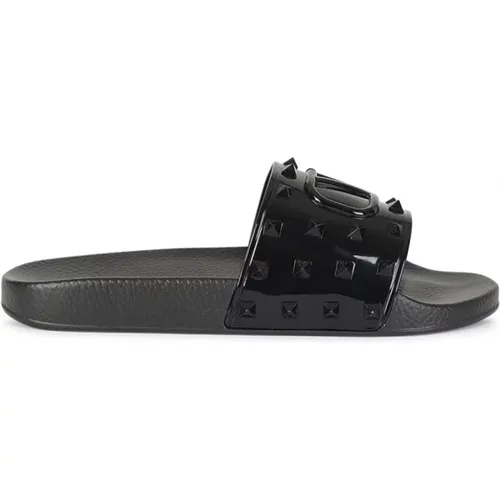 Rockstud Pool Sliders , male, Sizes: 7 UK - Valentino - Modalova