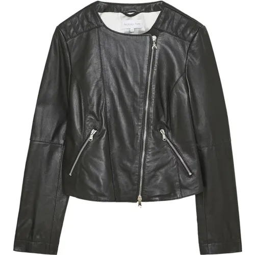 Jacket Leather biker jacket with top-stitching , female, Sizes: L, 2XS, XS - PATRIZIA PEPE - Modalova