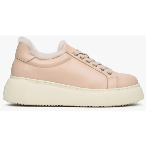 Damen Leder & Pelz Low-Top Sneakers für den Winter Er00112117 - Estro - Modalova