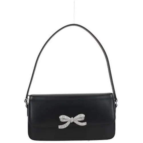 Leather Handbag with Crystal Bow , female, Sizes: ONE SIZE - Self Portrait - Modalova