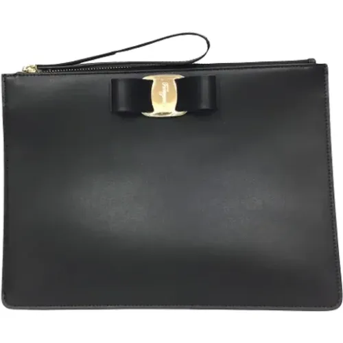 Pre-owned Leather clutches , female, Sizes: ONE SIZE - Salvatore Ferragamo Pre-owned - Modalova