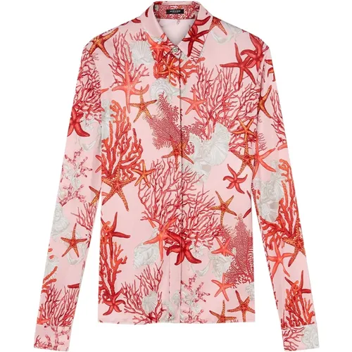 Barocco Sea Print Silk Shirt , female, Sizes: S - Versace - Modalova