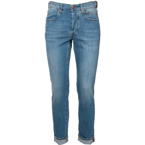 Slim Fit Baumwoll Jeans mit Reißverschluss , Herren, Größe: W35 - Siviglia - Modalova