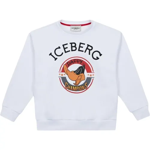 Kids - crewneck sweatshirt with junior collection cartoon print - Iceberg - Modalova