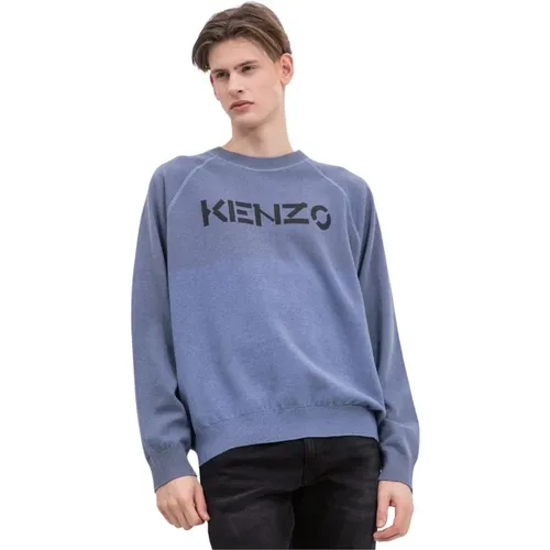 Two Tone Logo Print Fleece Jumper , male, Sizes: L, S - Kenzo - Modalova